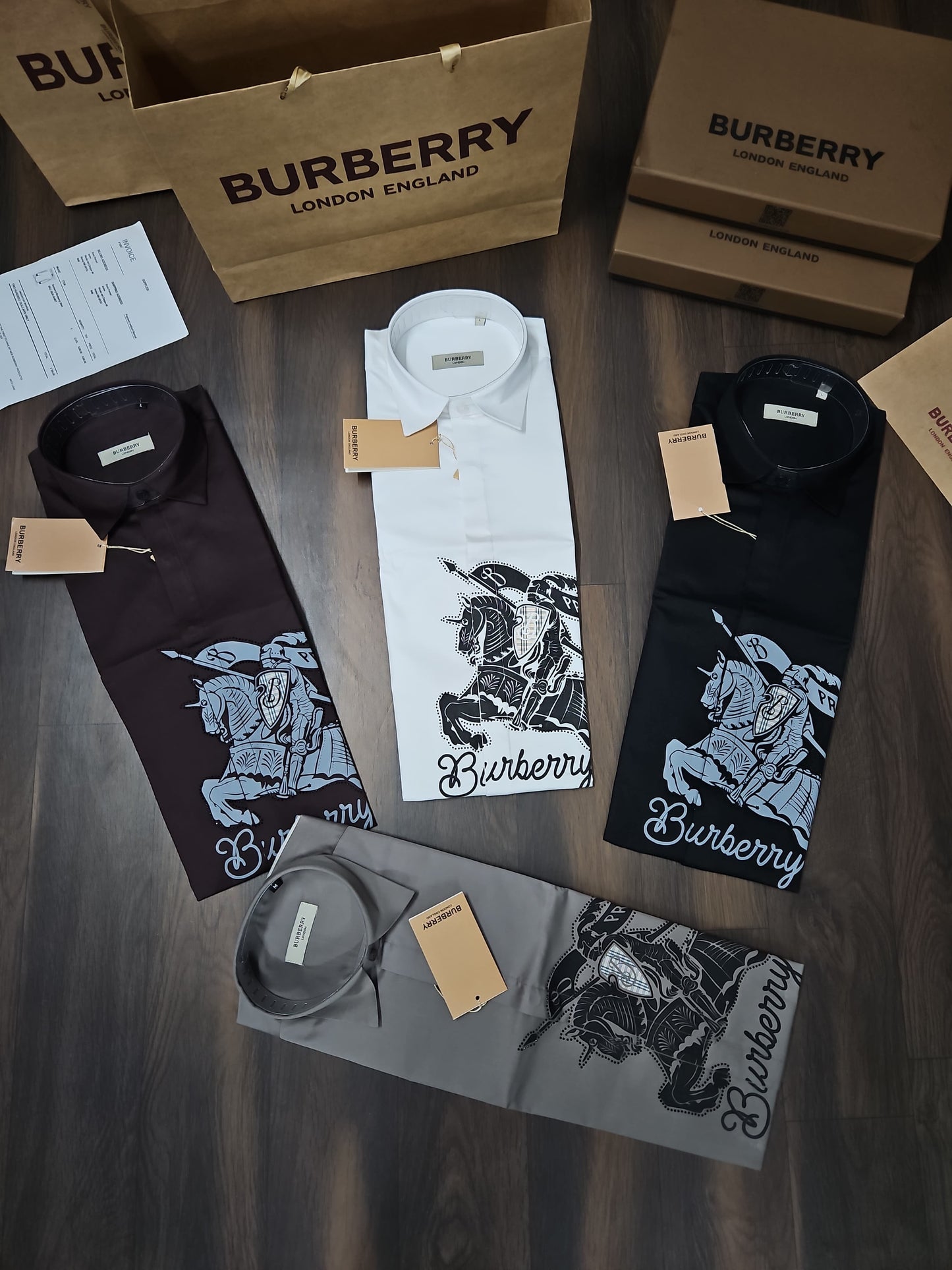 BURBERRY DAIMOND METALLIC GREY SHIRT