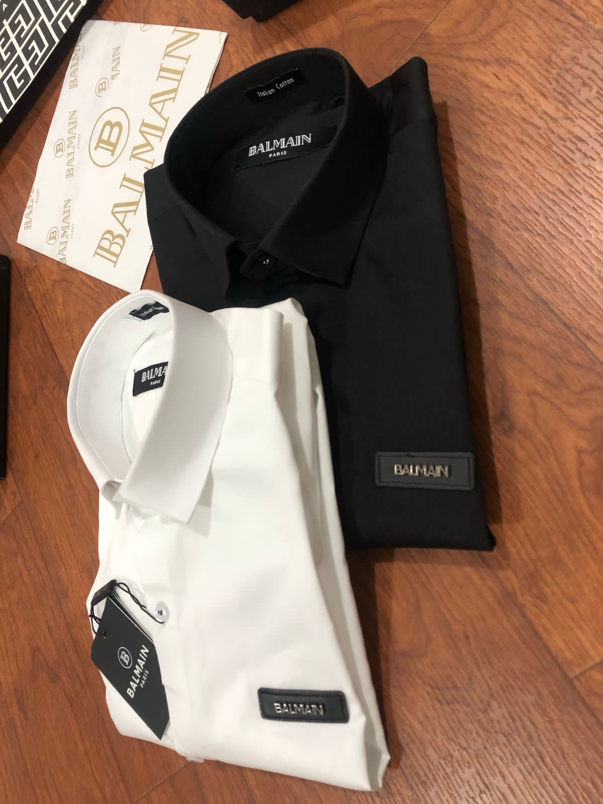 BALMAIN PARIS BLACK WHITE SHIRT