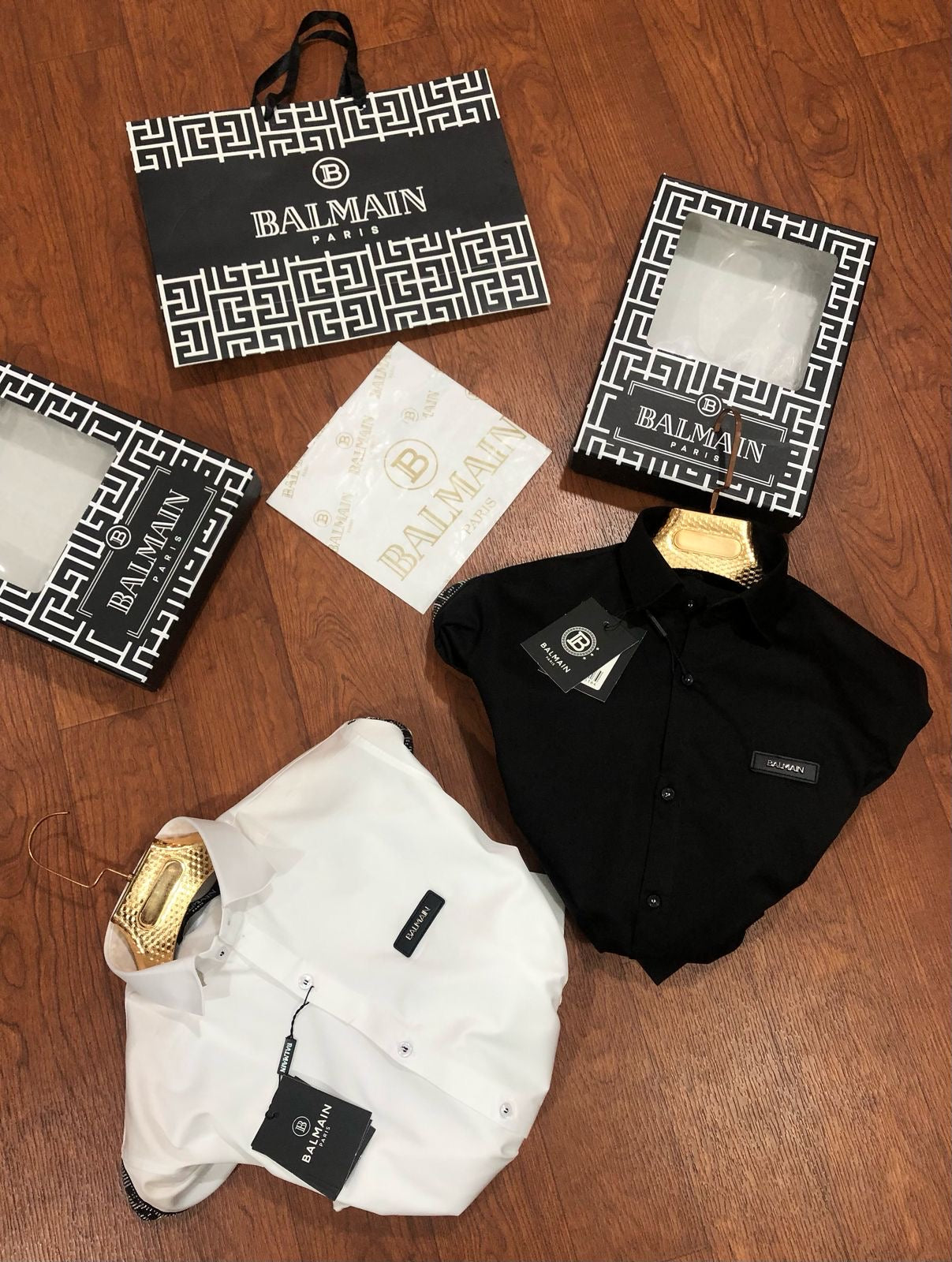 BALMAIN PARIS BLACK WHITE SHIRT