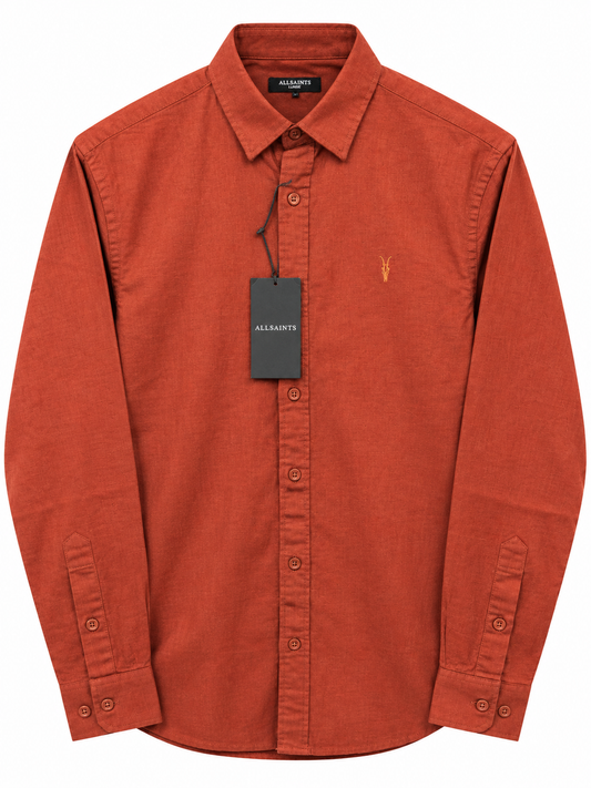 ALL SAINTS LINEN RUST ORANGE SHIRT