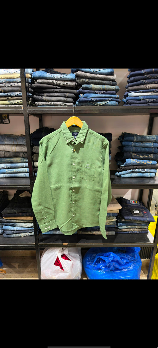 GANT LINEN MOSS GREEN SHIRT