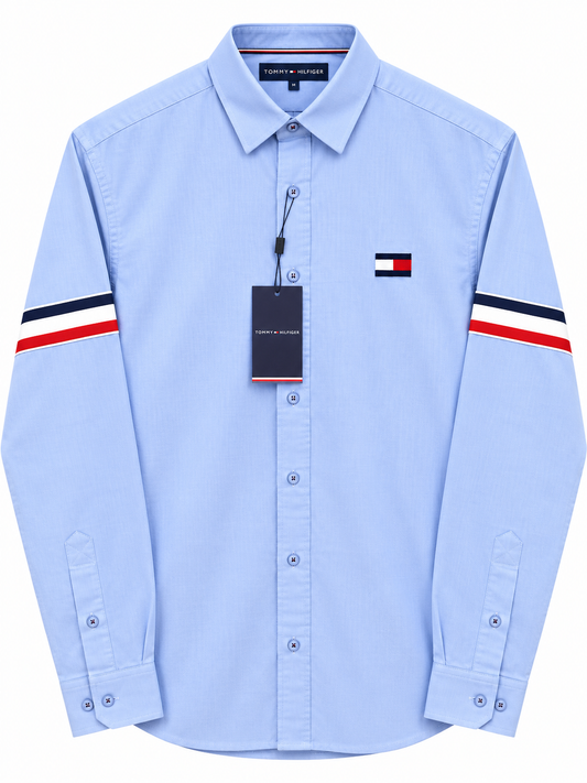 TOMMY HILFIGER SIDE STRIP SKY BLUE SHIRT