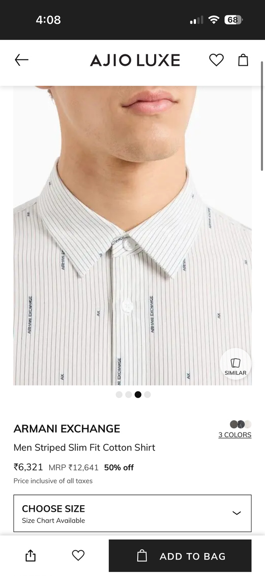 ARMANI EXCHANGE AX WHITE SHIRT