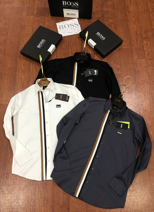 BOSS FRONT STRIP BLACK SHIRT