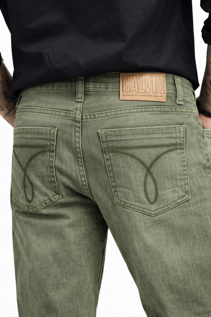 CK CALVIN KLEIN GREEN WASH JEANS