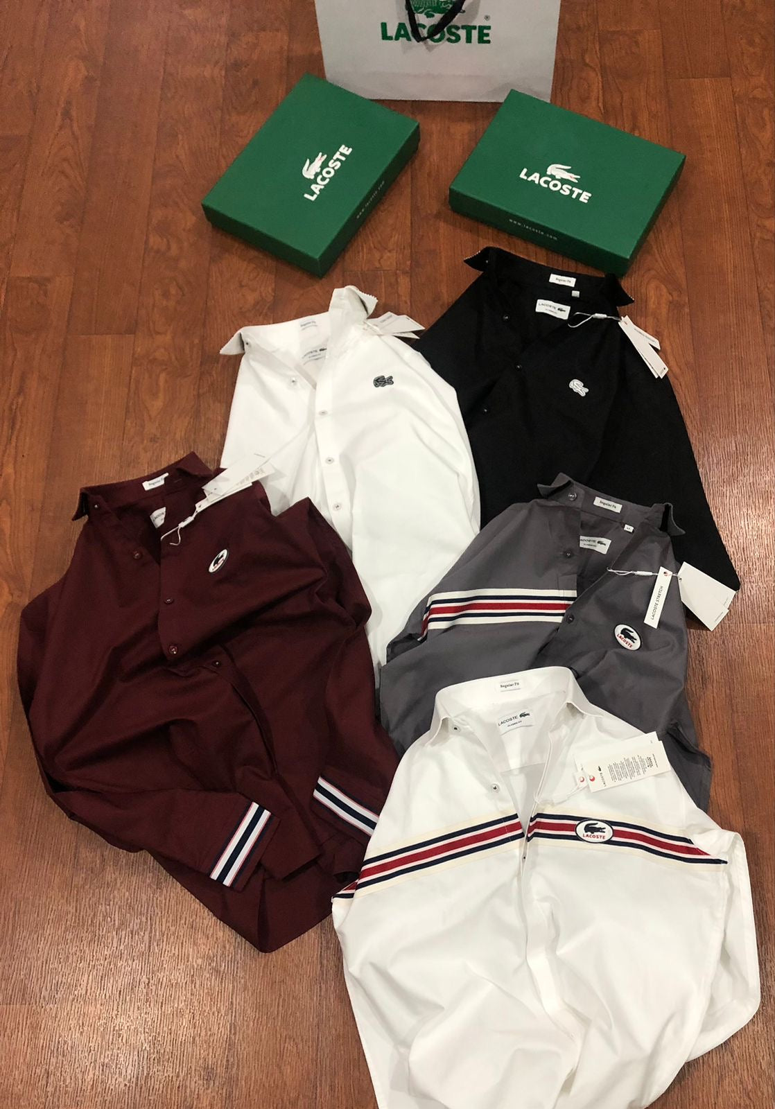 LACOSTE MAHROON SHIRT