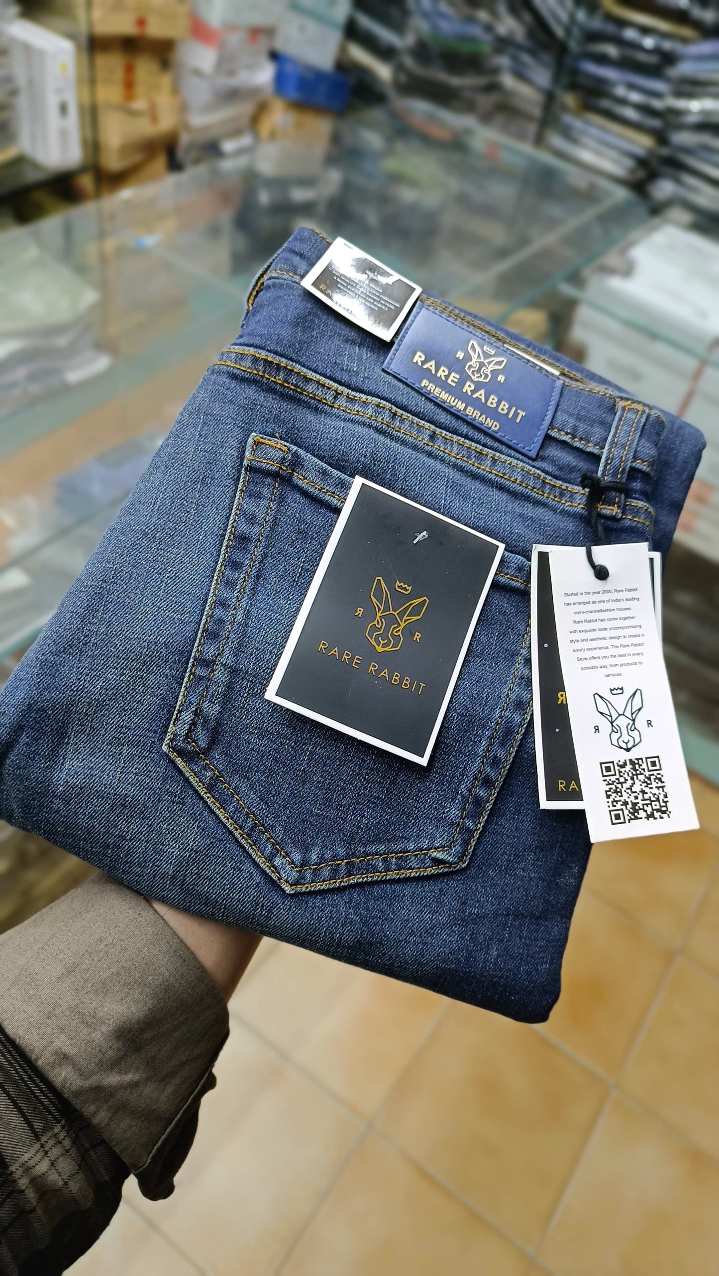 RARE RABBIT GREENISH BLUISH WASH JEANS