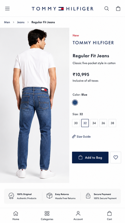 TOMMY HILFIGR SKY BLUE JEANS