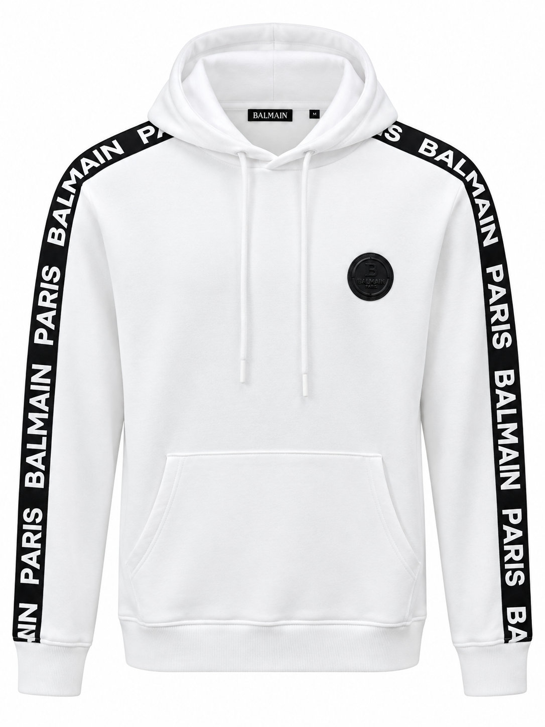 BALMAIN PARIS MEN'S PREMIUM WHITE HOODIE
