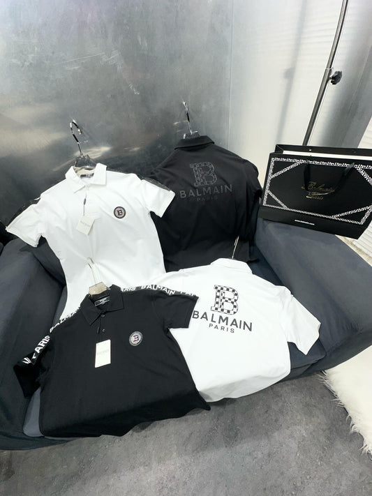 Balmain paris Black White tshirt back print