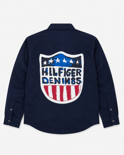 TOMMY HILFIGER BIG SIZE BLUE SHIRT