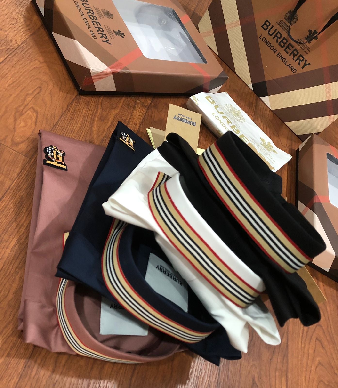 BURBERRY SHIRT COLLAR STRIP BLUE SHIRT