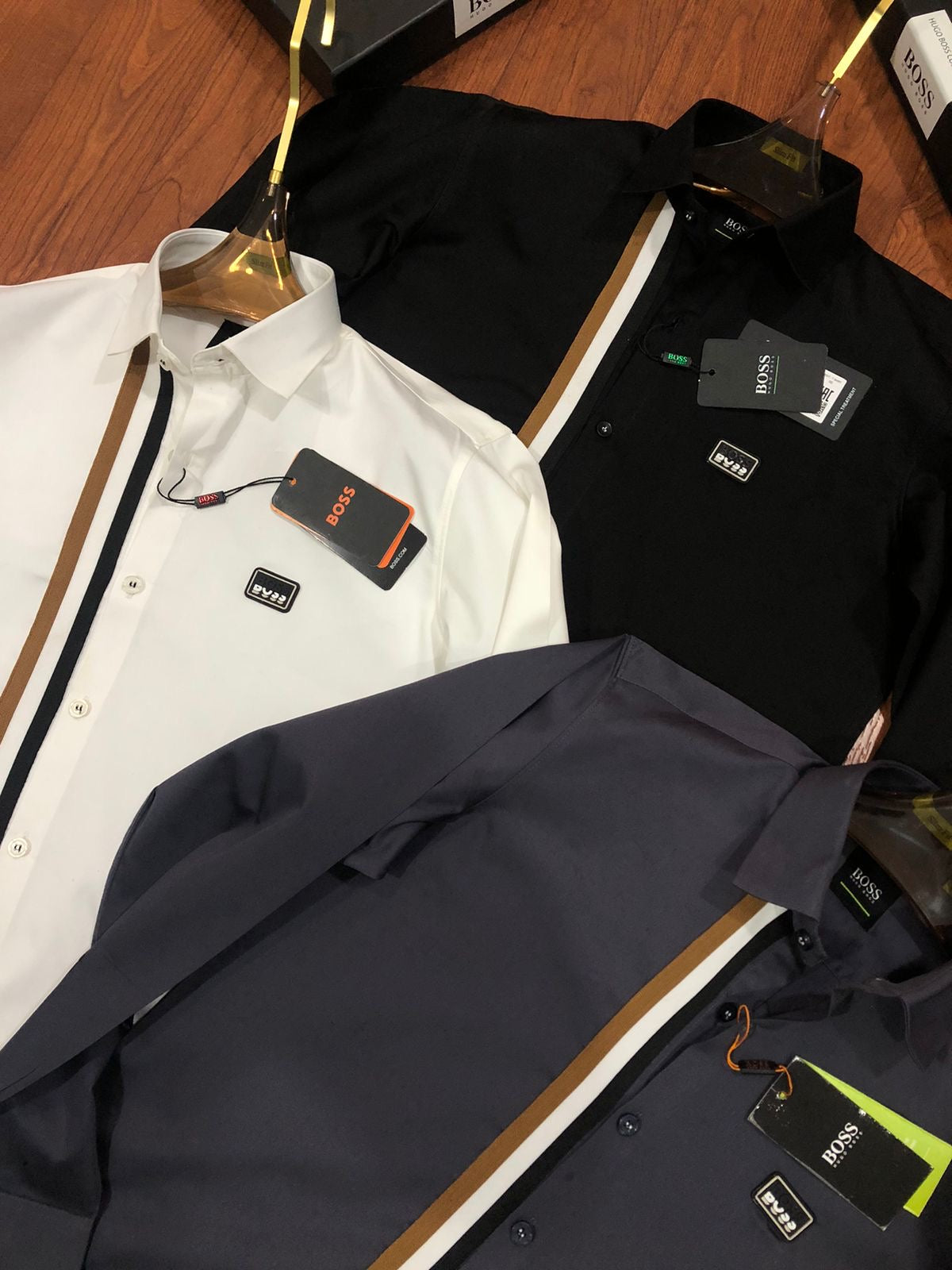 BOSS FRONT STRIP BLACK SHIRT