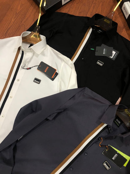 BOSS FRONT STRIP BLACK SHIRT