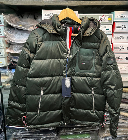 TOMMY HILFIGER GREEN JACKET DUCK FEATHER -10degree