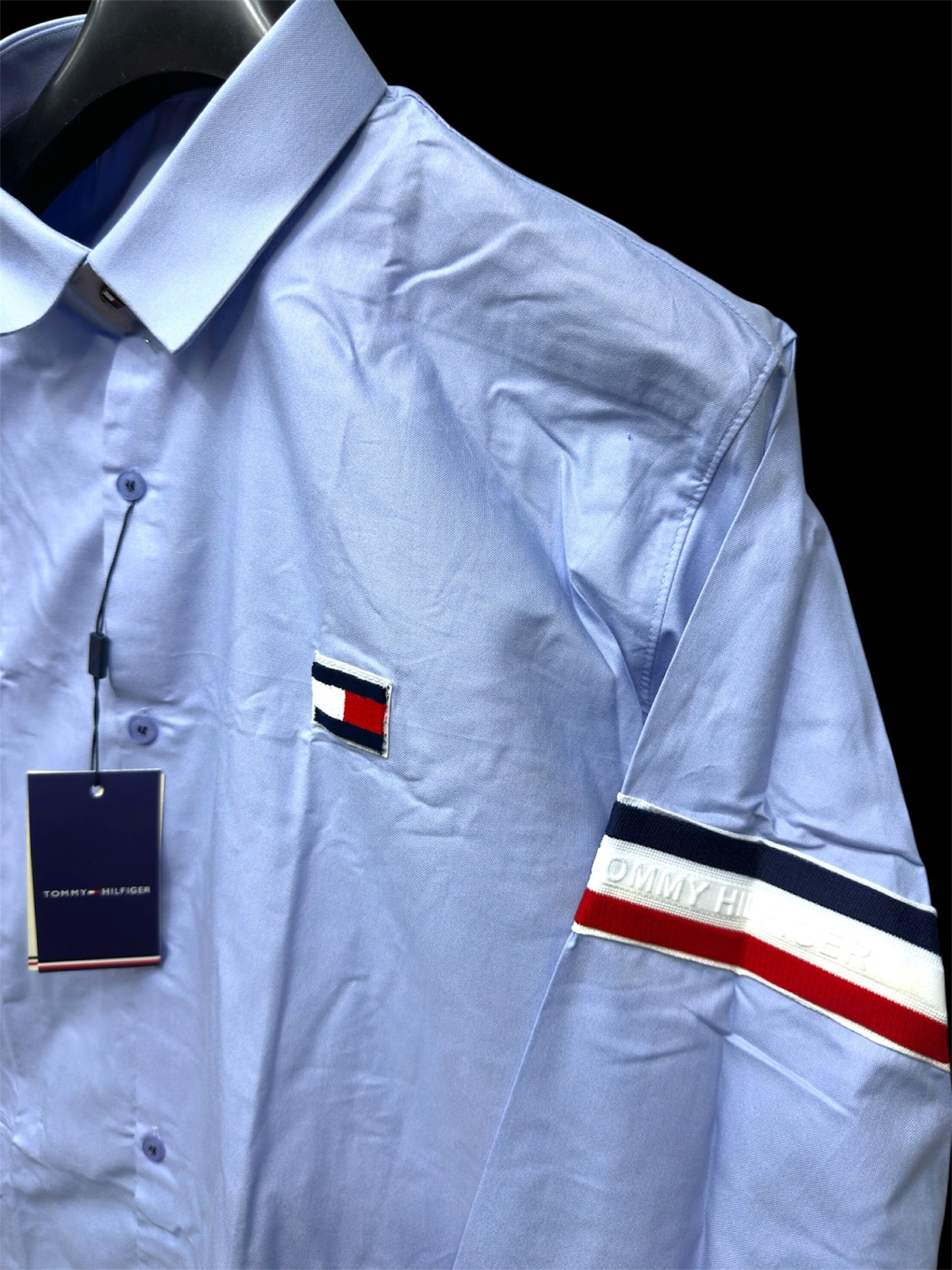 TOMMY HILFIGER SIDE STRIP SKY BLUE SHIRT