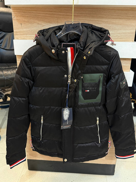 TOMMY HILFIGER BLACK JACKET DUCK FEATHER -10degree