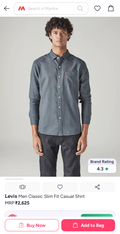 LEVI,s SILKY DENIM GREY SHIRT