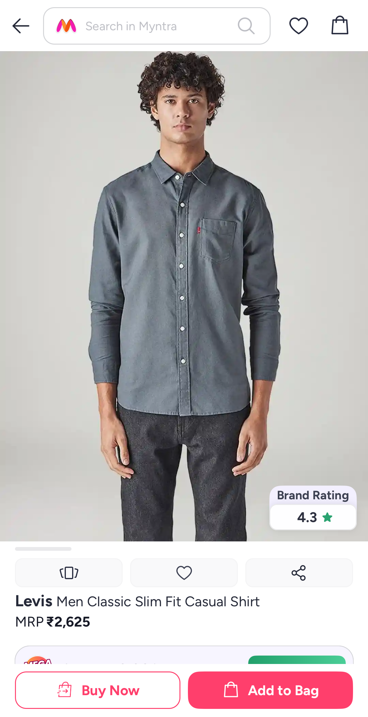 LEVI,s SILKY DENIM GREY SHIRT