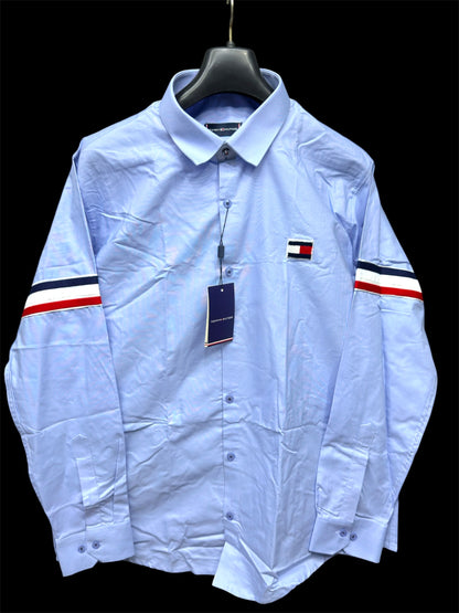 TOMMY HILFIGER SIDE STRIP SKY BLUE SHIRT