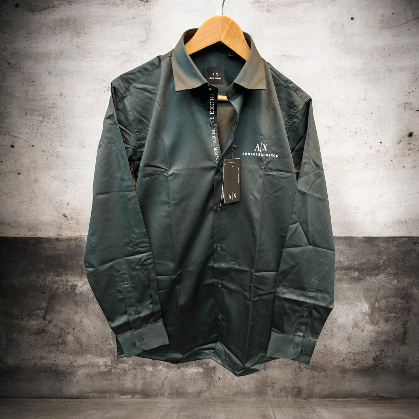 ARMANI EXCHANGE AX FRONT BUTTON PRINT BOTTLE SHIRT