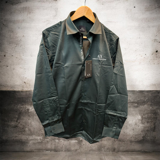 ARMANI EXCHANGE AX FRONT BUTTON PRINT BOTTLE SHIRT