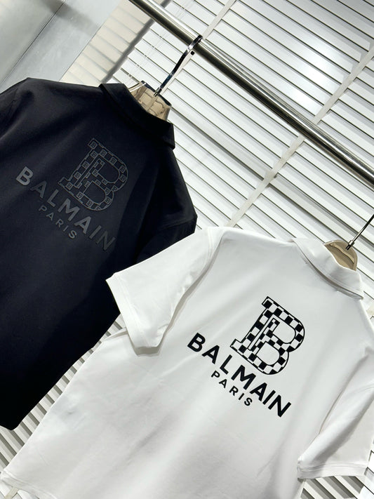 Balmain paris Black White tshirt back print