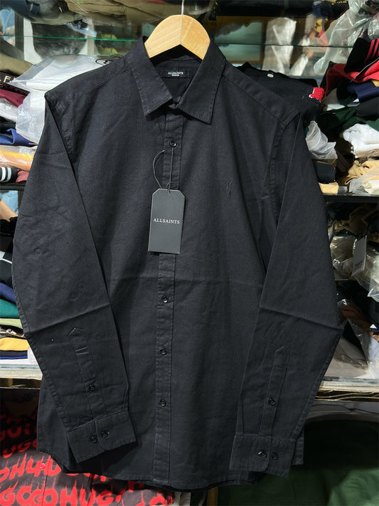 ALL SAINTS LINEN BLACK SHIRT