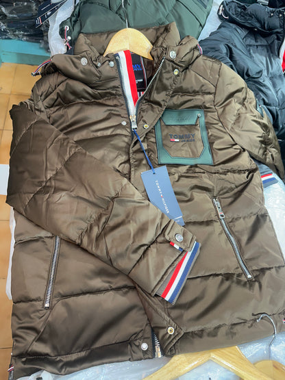 TOMMY HILFIGER BROWN JACKET DUCK FEATHER -10degree
