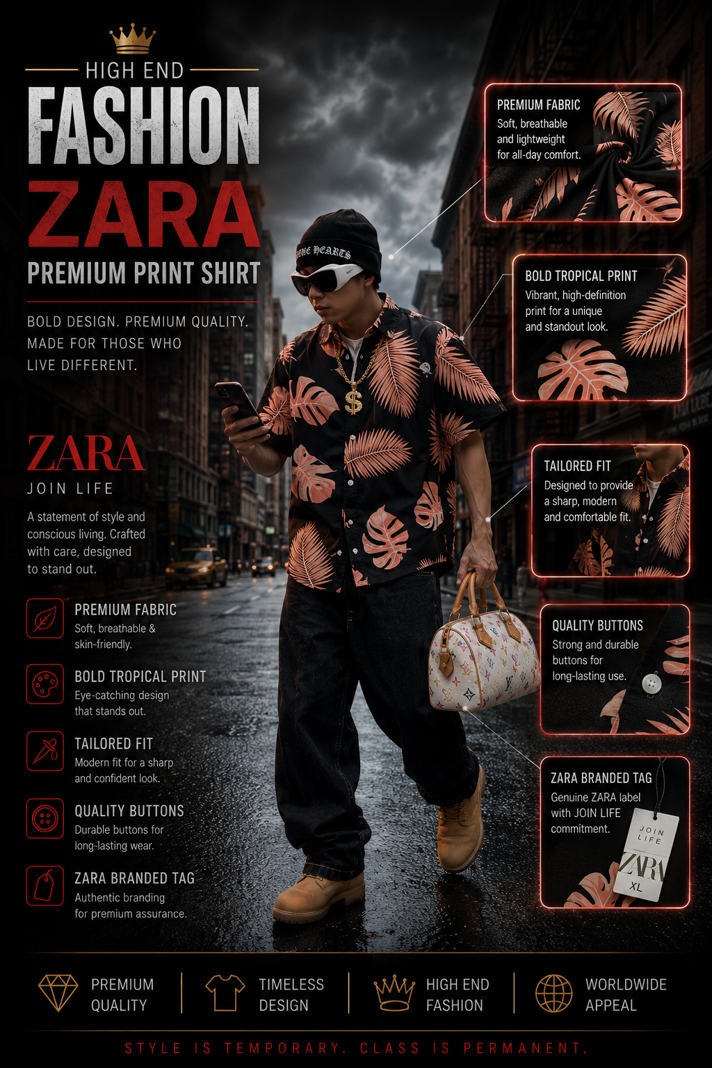 ZARA HALF SHIRT