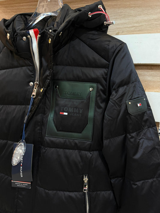 TOMMY HILFIGER BLACK JACKET DUCK FEATHER -10degree