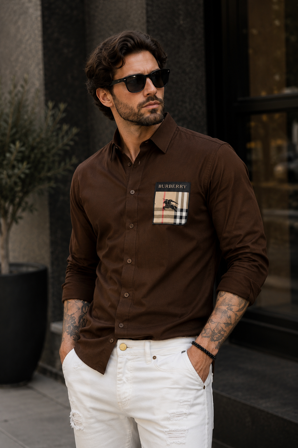 BURBERRY BROWN SHIRT