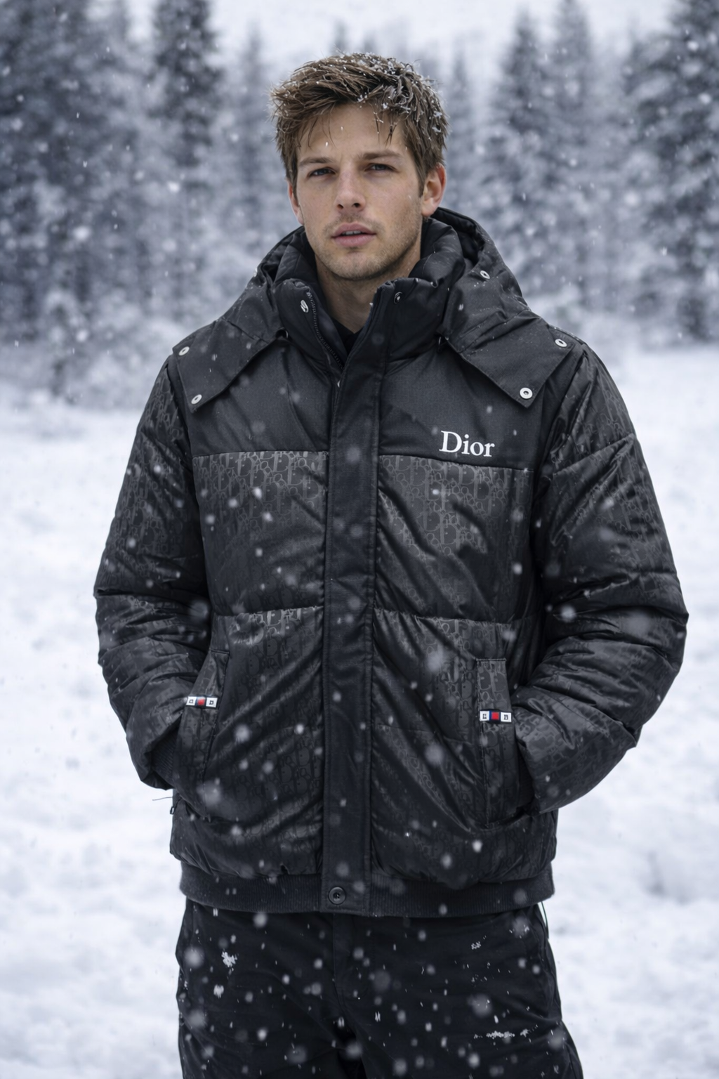 DIOR JACKET WITH EMBROIDERY LOGO IMPORTED DUCK FEATHER -10 degree