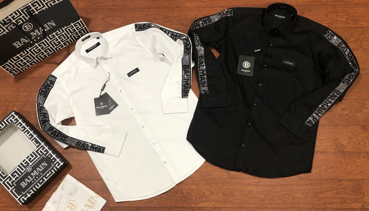BALMAIN PARIS BLACK WHITE SHIRT