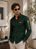 BALMAIN SIDE SLEEVE EMBROIDERY DESIGN GREEN SHIRT