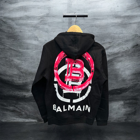 BALMAIN PARIS BLACK HOODY