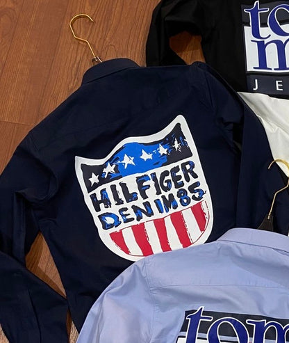 TOMMY HILFIGER BIG SIZE BLUE SHIRT
