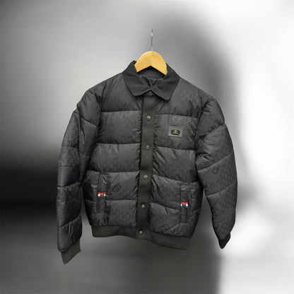 GUCCI JACKET WITH LEATHER PATCH STEEL LOGO IMPORTED DUCK FEATHER -10 degree