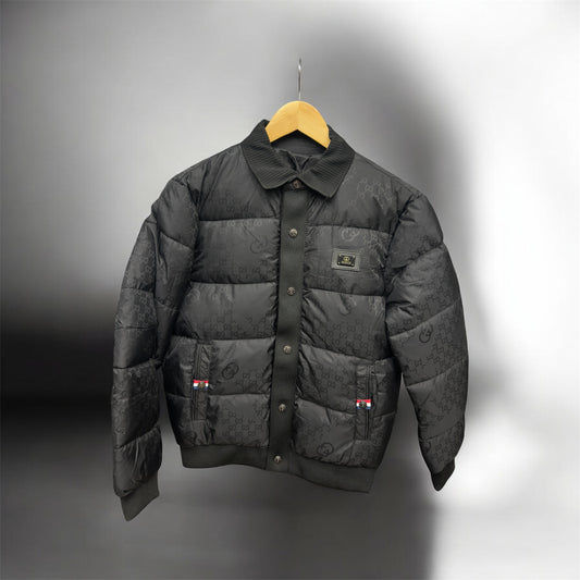 GUCCI JACKET WITH LEATHER PATCH STEEL LOGO IMPORTED DUCK FEATHER -10 degree