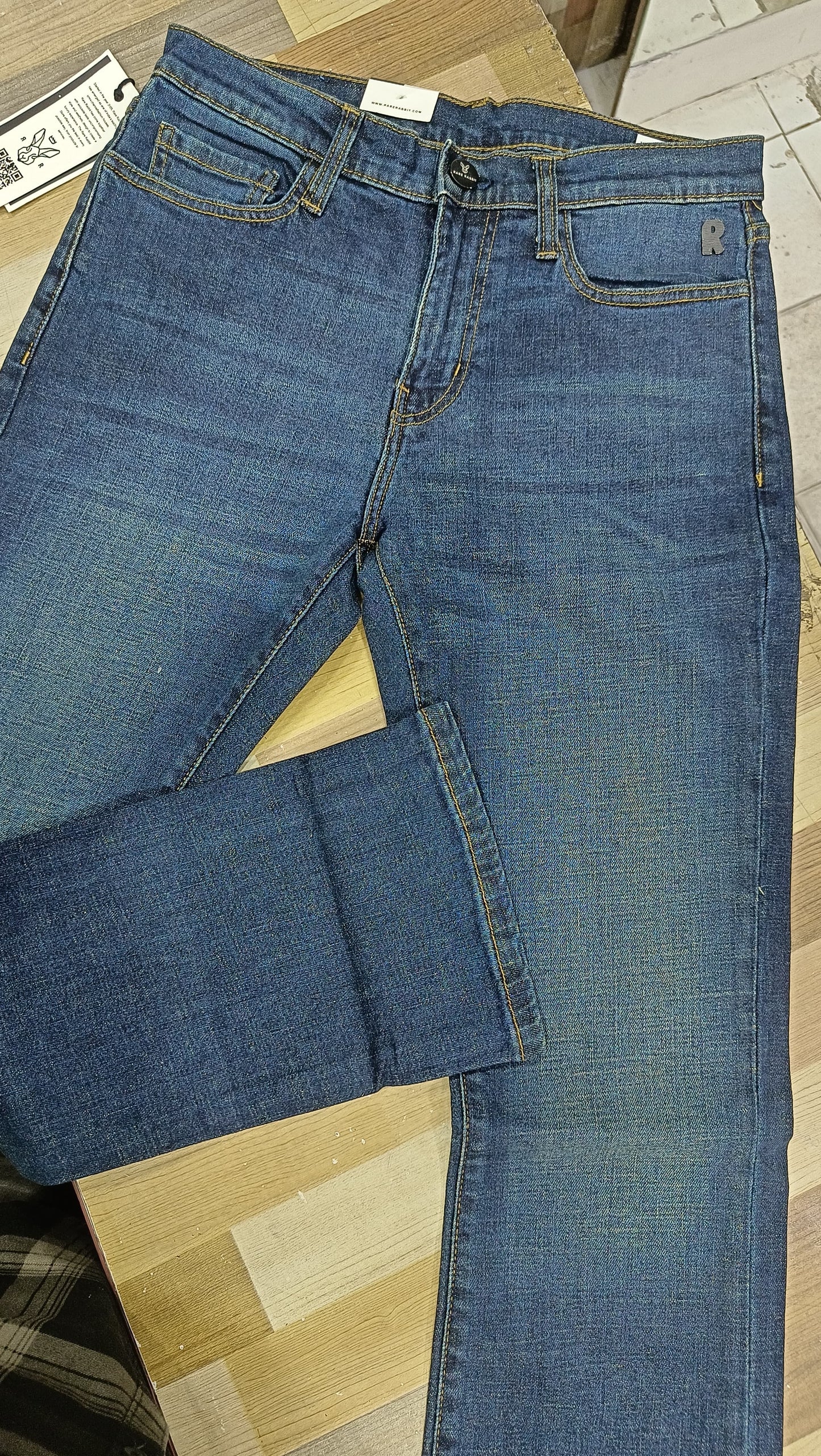 RARE RABBIT GREENISH BLUISH WASH JEANS