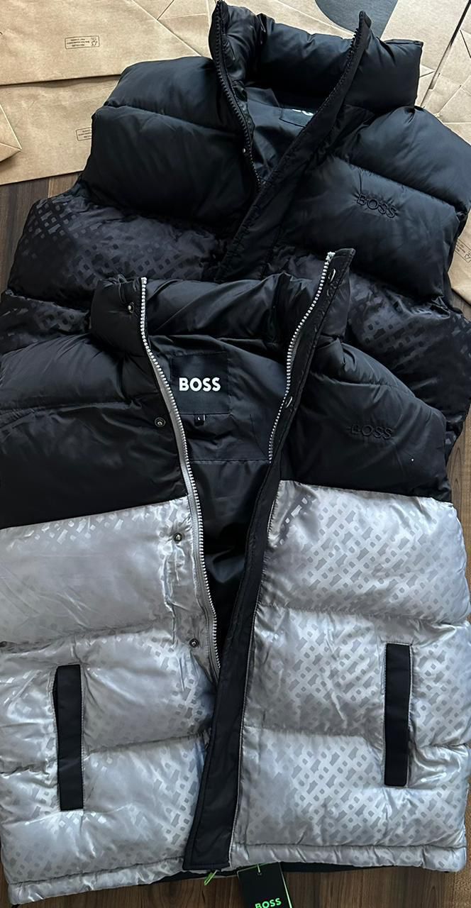 HUGO BOSS SILVER HALF JACKET