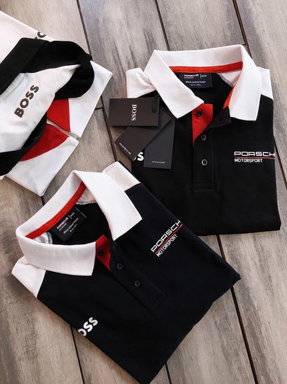 BOSS X PORSCHE POLO DARK BLUE TSHIRT