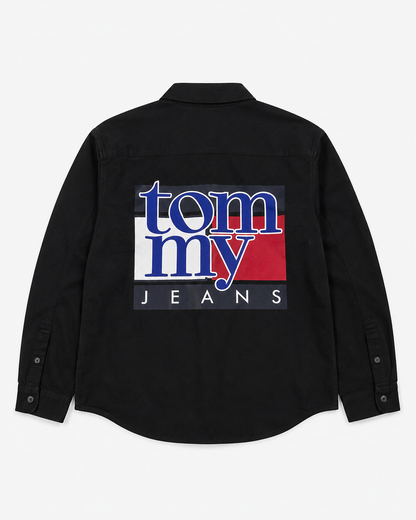 TOMMY HILFIGER BIG SIZE BLACK SHIRT