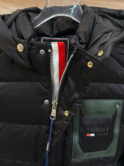 TOMMY HILFIGER BLACK JACKET DUCK FEATHER -10degree