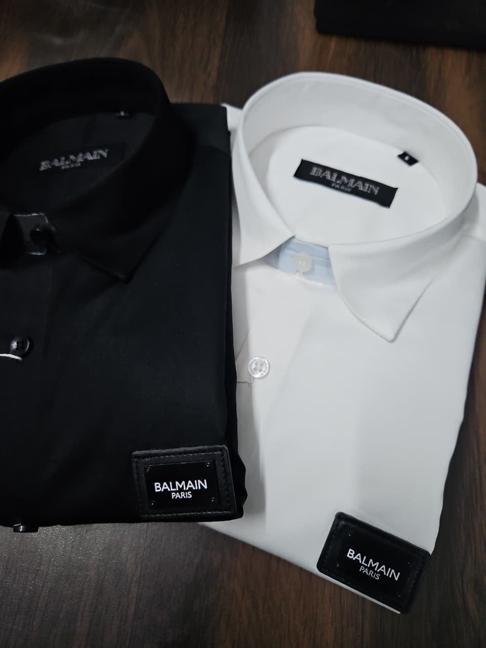 BALMAIN PARIS DAIMOND STRIP BLACK SHIRT