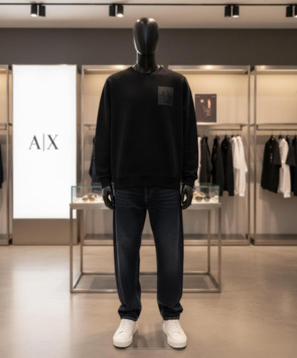 ARMANI EXCHANGE AX BLACK SWEATSHIRT