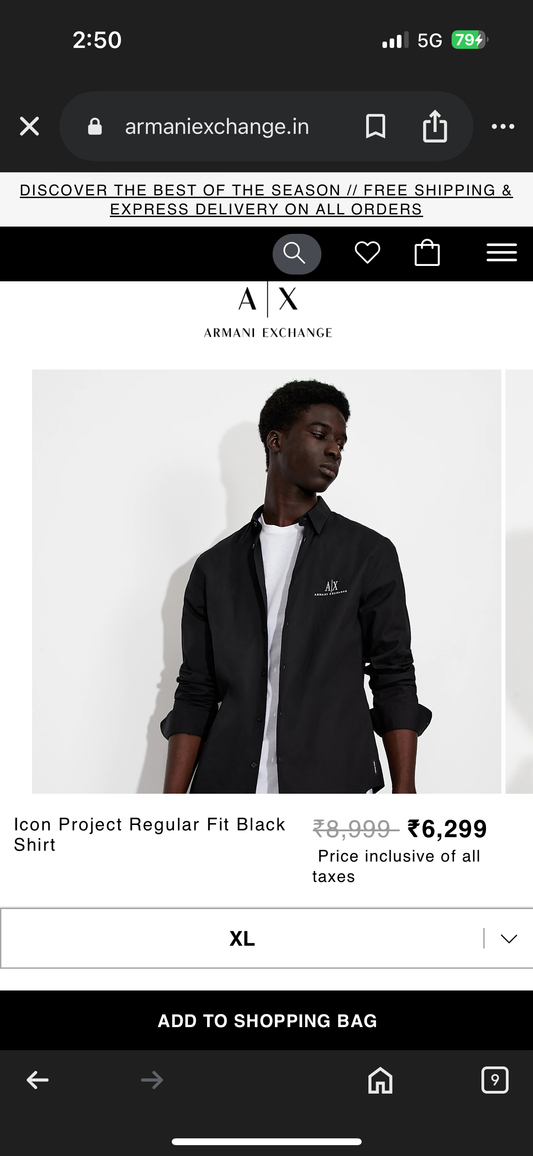 ARMANI EXCHANGE AX SHIRT