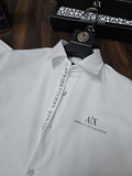 ARMANI EXCHANGE AX WHITE BUTTON PRINT SHIRT