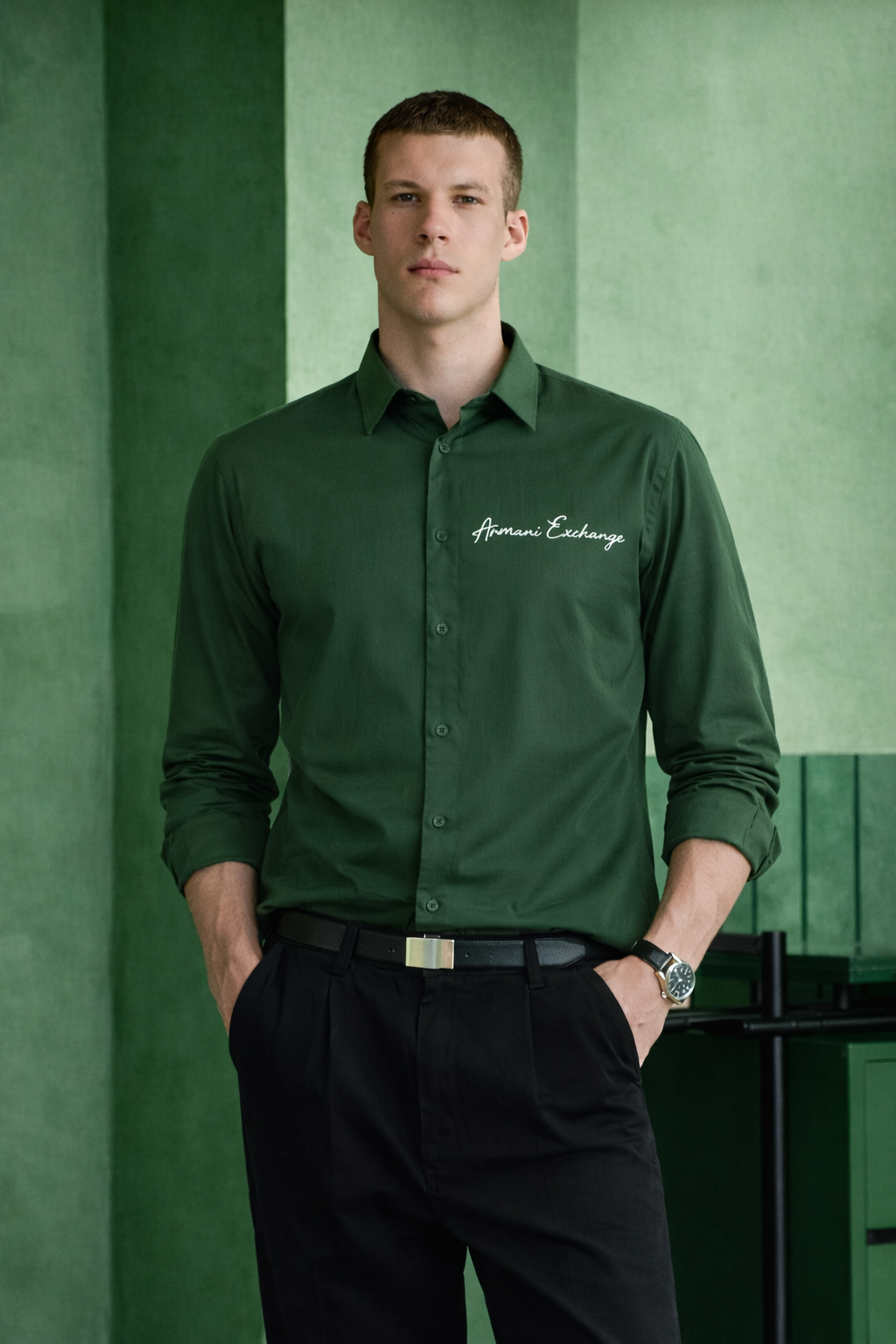 ARMANI EXCHANGE AX GREEN SHIRT