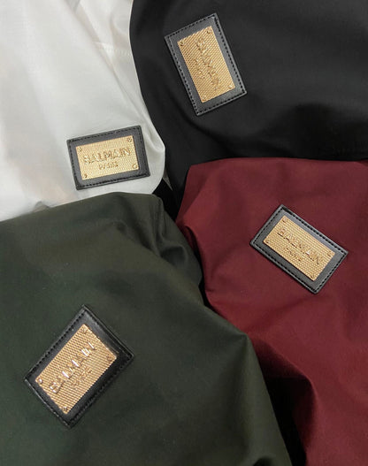 BALMAIN SIDE SLEEVE EMBROIDERY DESIGN BLACK SHIRT
